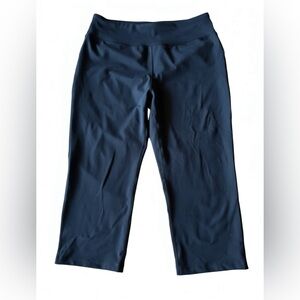 Lands’ End Black Capri Leggings | Size L (14–16) | Performance Stretch | EUC